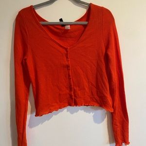 Red cardigan